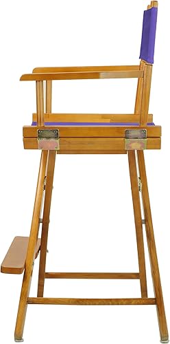 Miniatura 4 de Casual Home 220-05/021-41 - Silla de director de 24 in, marco de roble, lona morada, altura de mostrador