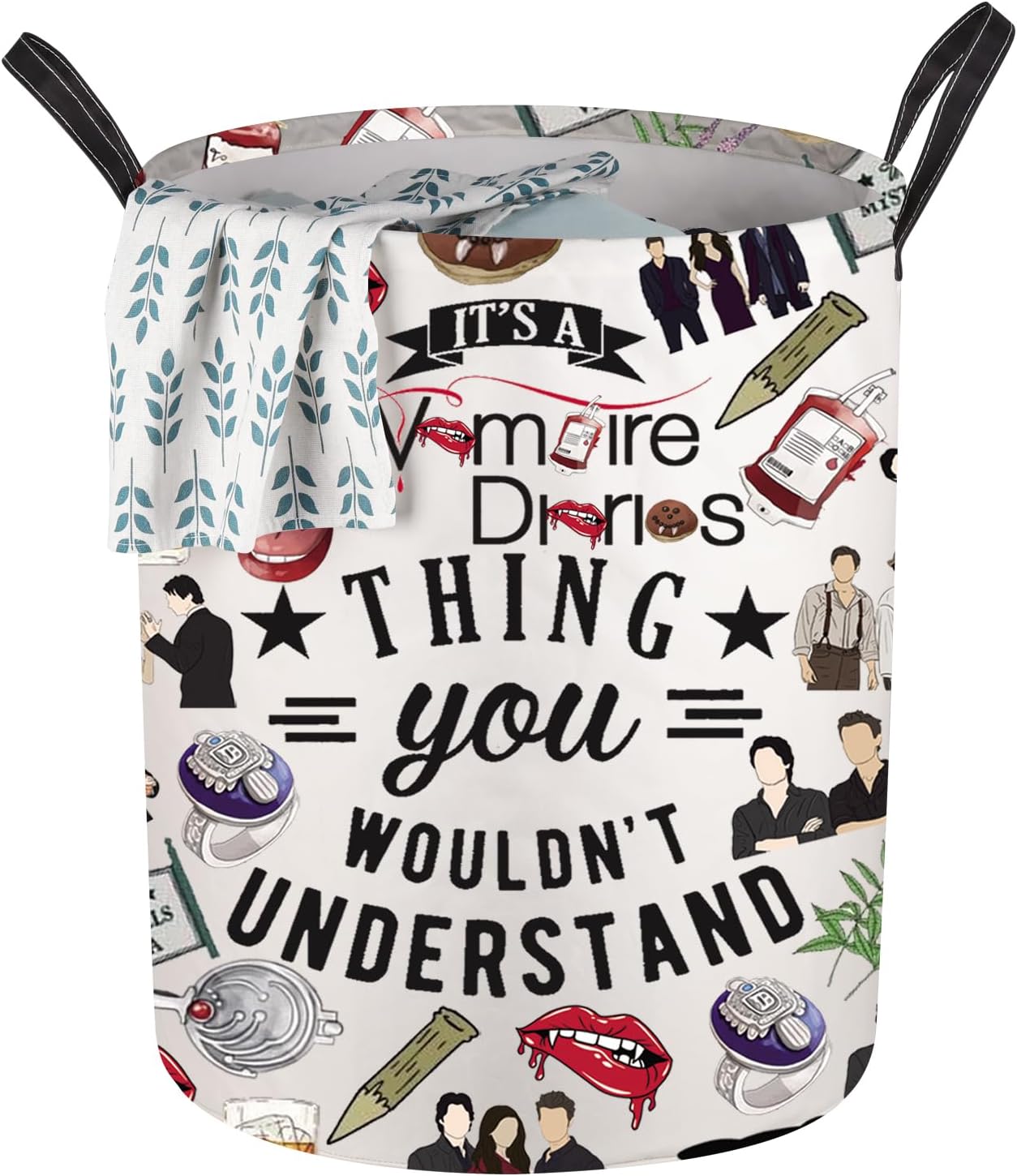 WZMPA Vampire Laundry Hampers Salvatore Brothers Fans Gift It's A Vampire Thing You Wouldn't Understand Storage Basket (Thing You LB)