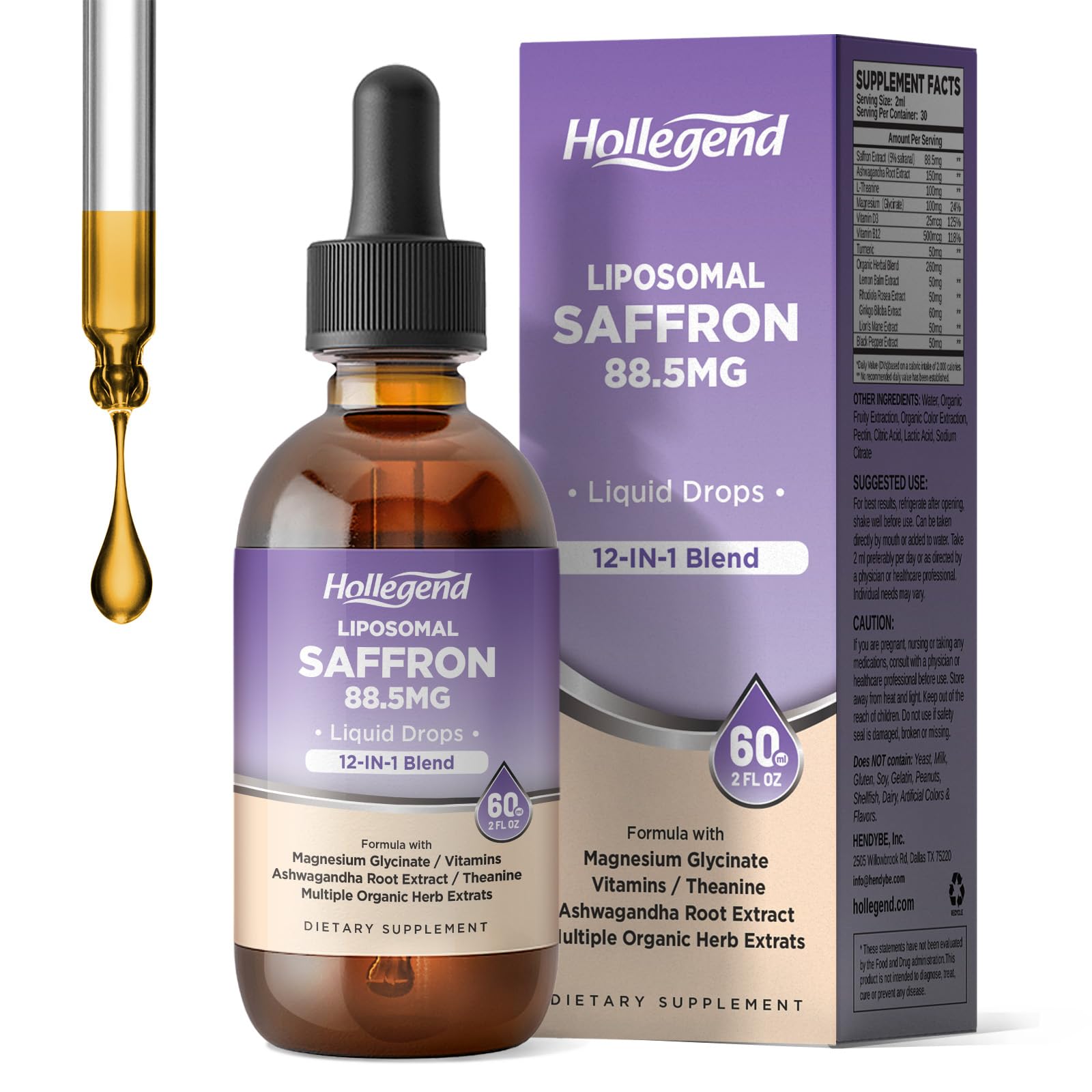 Amazon.com: HOLLEGEND Liposomal Saffron Drops for Kids & Adults