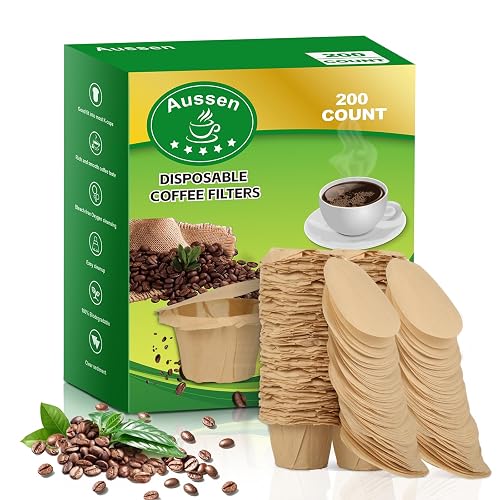 Aussen Disposable Coffee Paper Filters 200 Ct with Lid Natural