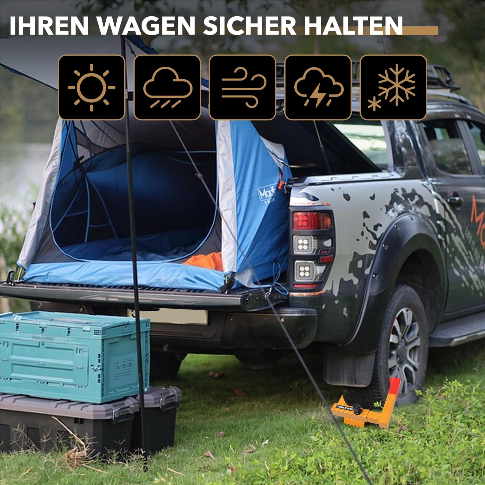 2 Radkrallen Parkkralle (Reifen von 7 bis 12 Zoll Breite) – Sägesichere Diebstahlsicherung für Auto, Wohnmobil, Anhänger & Motorrad mit PVC-Schutz + 4 Schlüssel