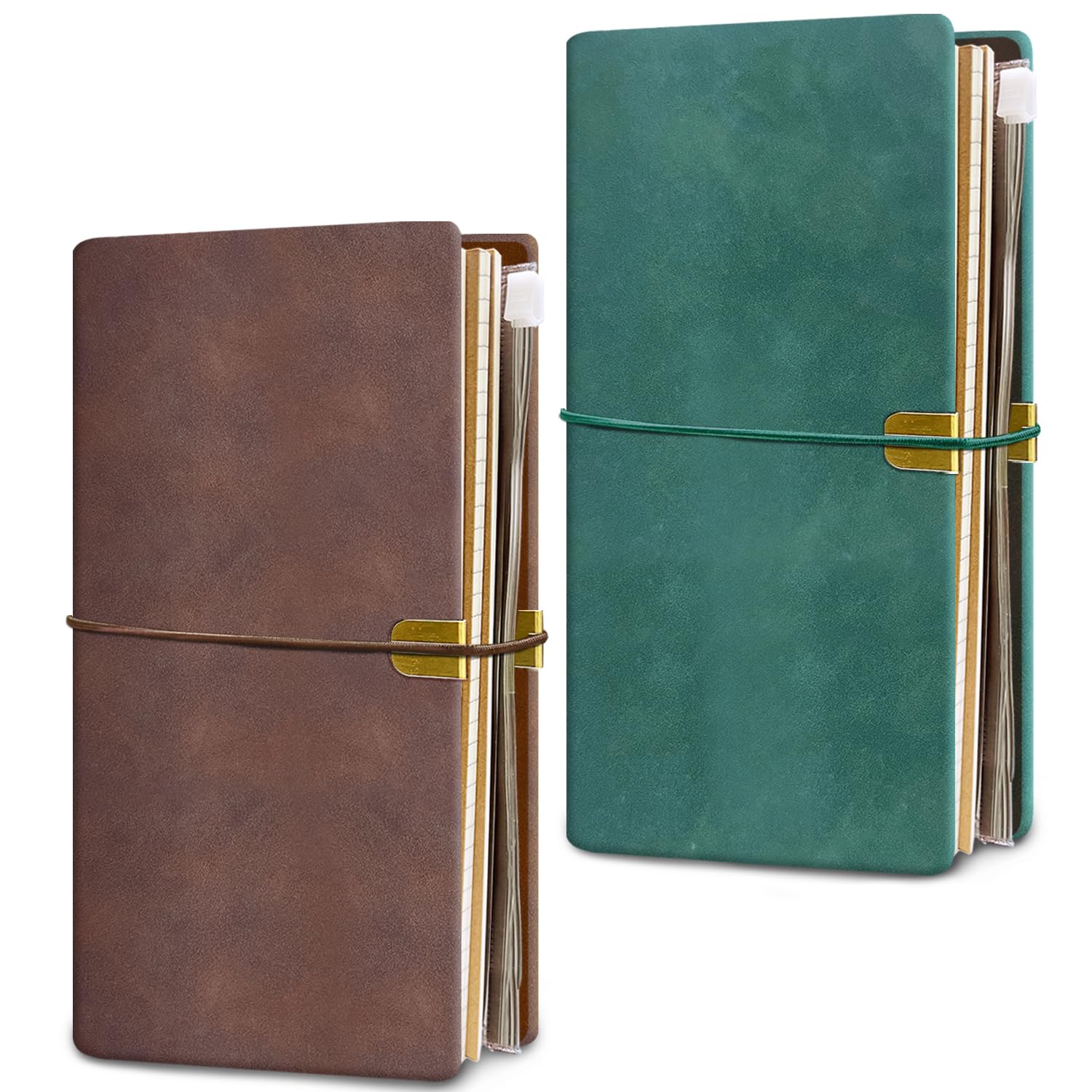2 Pack Leather Journal Notebook, Refillable Notebook with 192 Page