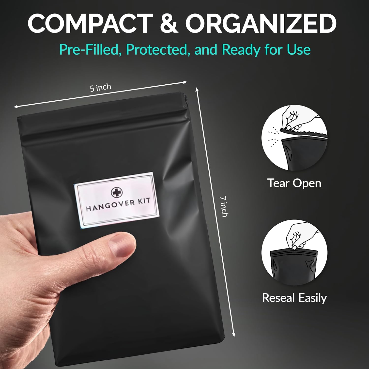 5 Pre-Filled After Party Kits for Bachelor Party Favors, 21st Birthday Gift, Wedding Favors, Guys Trips, Cruises & Celebrations | 9 Piece After Party Supplies & Bag (5 Kits)