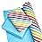 WRAPAHOLIC Reversible Wrapping Paper - Mini Roll - 17 Inch x 33 Feet - Rainbow Stripe and Solid Blue Design for Birthday, Celebration, Baby Shower