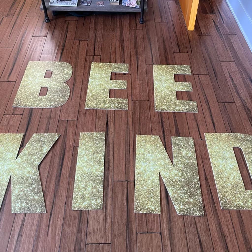 VictoryStore Custom Yard Letters 20 Inch Yard Words, Custom Name Yard Letters, 8 Characters Max, Includes Stakes (Gold Sparkle)