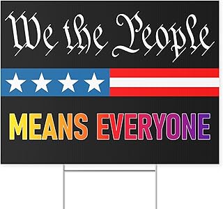 We the People Means Everyone Yard Sign Lawn No Discrimination Gay LGBTQ Democrat Pride