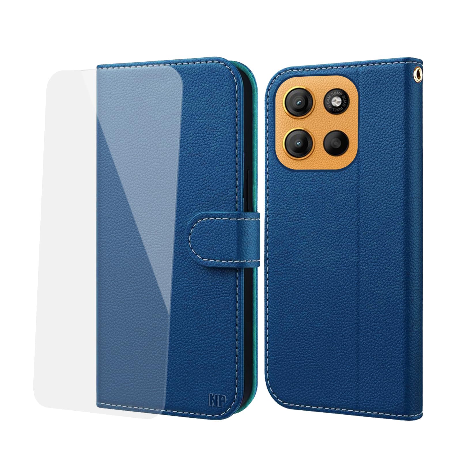 Leder-Hülle Für Motorola G15 – Klappcase Mit Standfunktion, Kartenfächern & Panzerglas