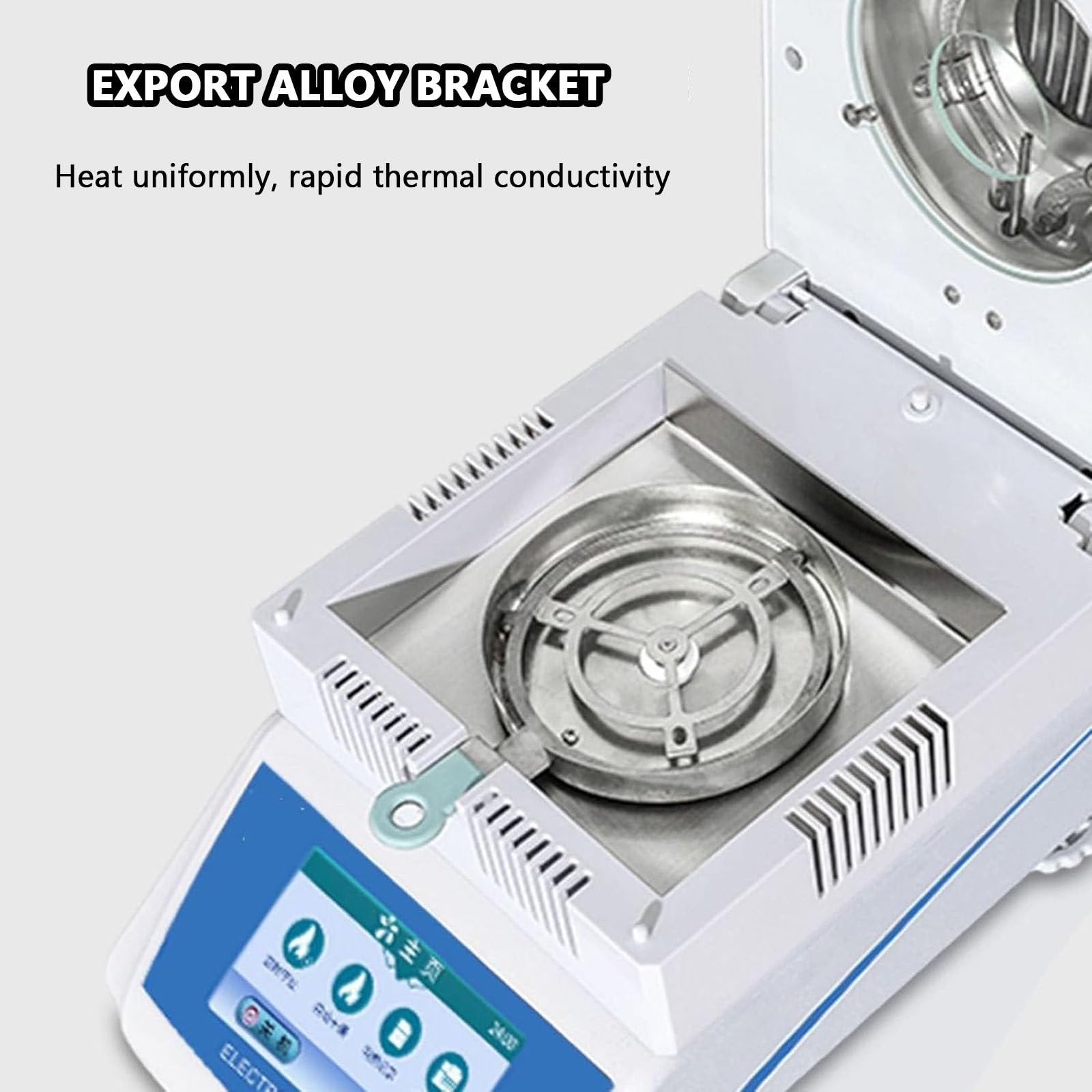 Analyseur d'humidité électronique avec chauffage halogène pour des tests d'humidité précis dans les applications plastiques, alimentaires et pharmaceutiques