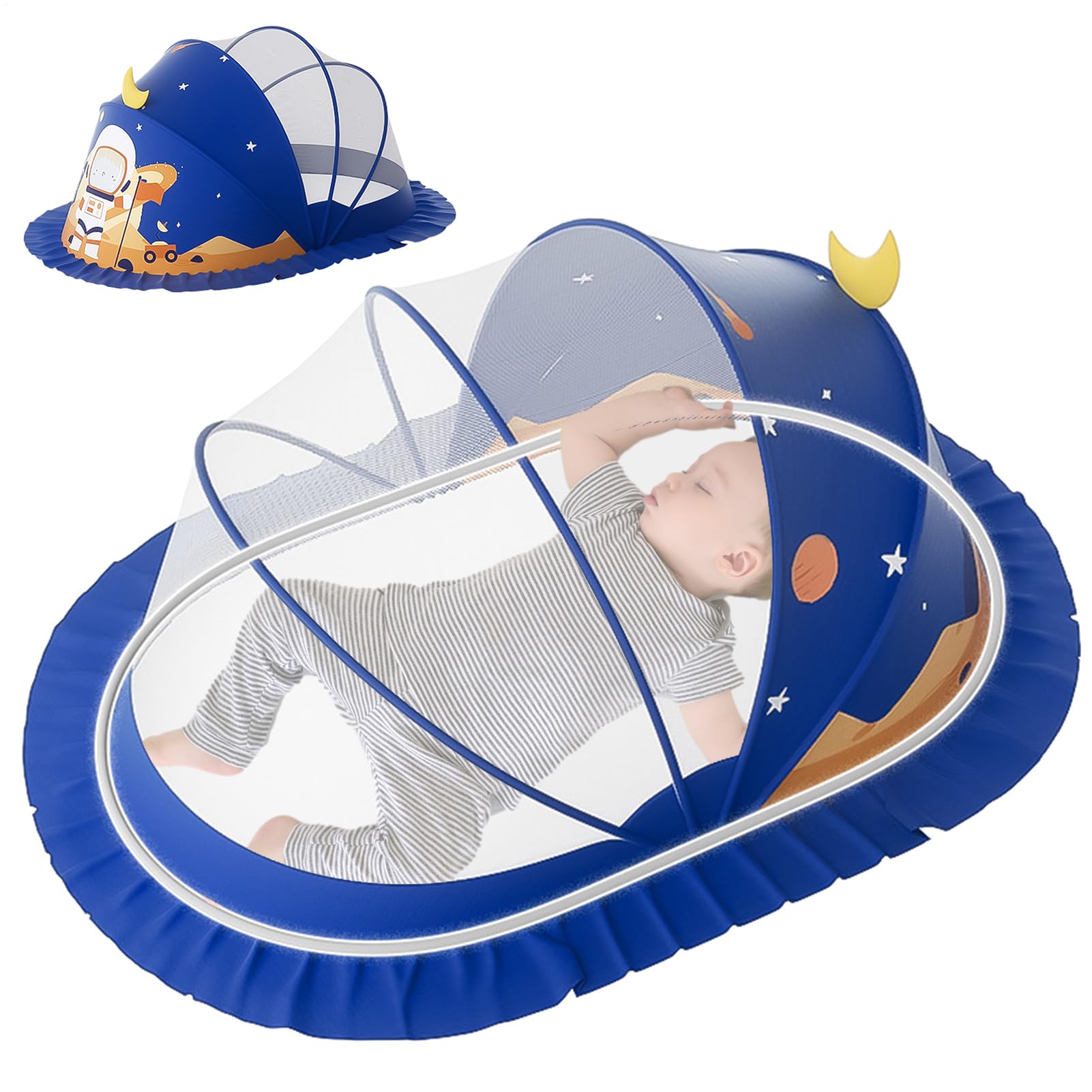 Zanzariera per carrozzina, copertura per carrozzina, rete per passeggino, tenda a baldacchino, leggera, portatile, accessorio per biancheria da letto per bambini, viaggi e campeggio