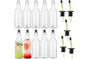 32oz Plastic Bottles with Caps Bulk (Pack of 20) / Leakproof Gold...
