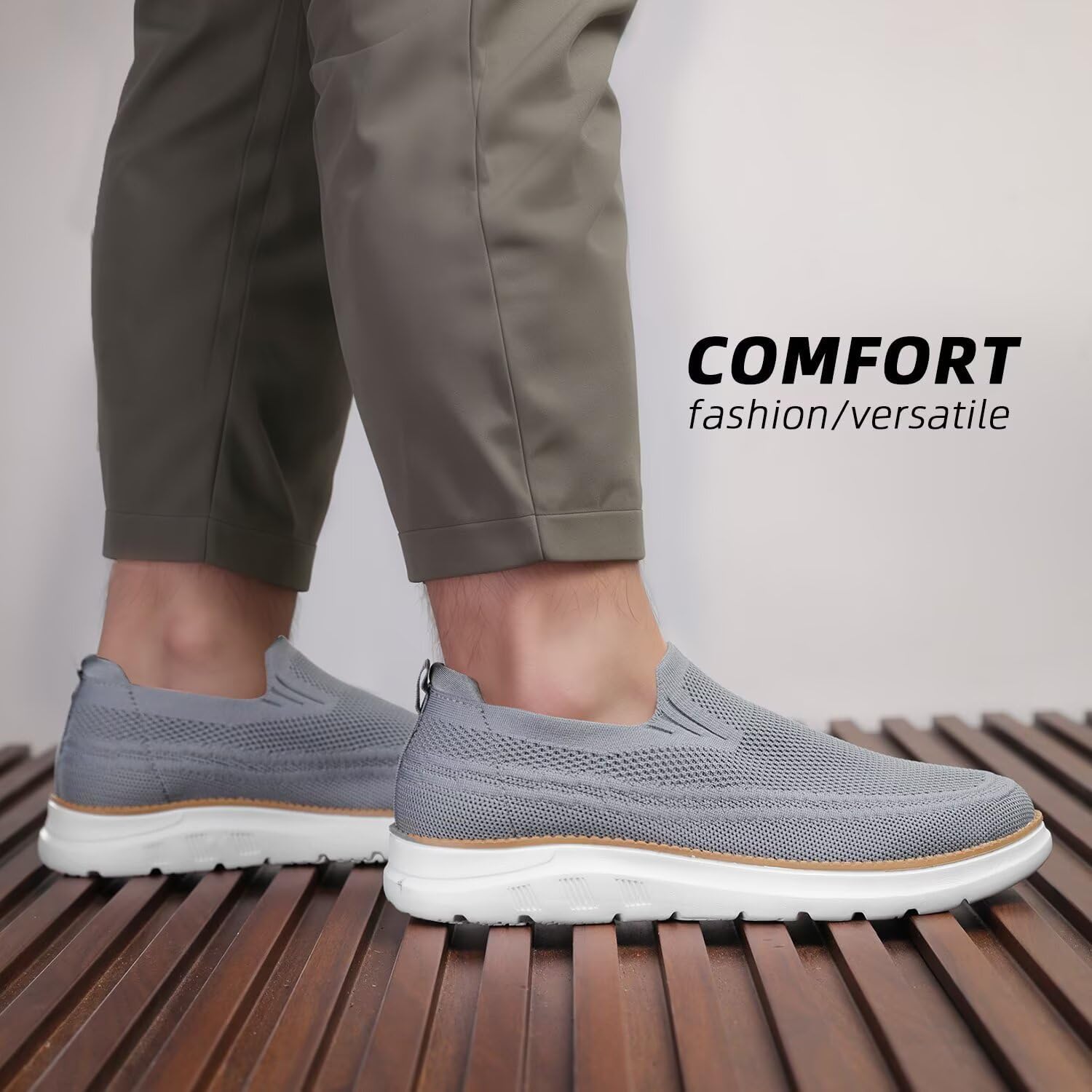 Men's Walking Boat Shoes Slip On Casual Loafers Non Slip Comfortable Lightweight Work Driving Shoes - Image 5