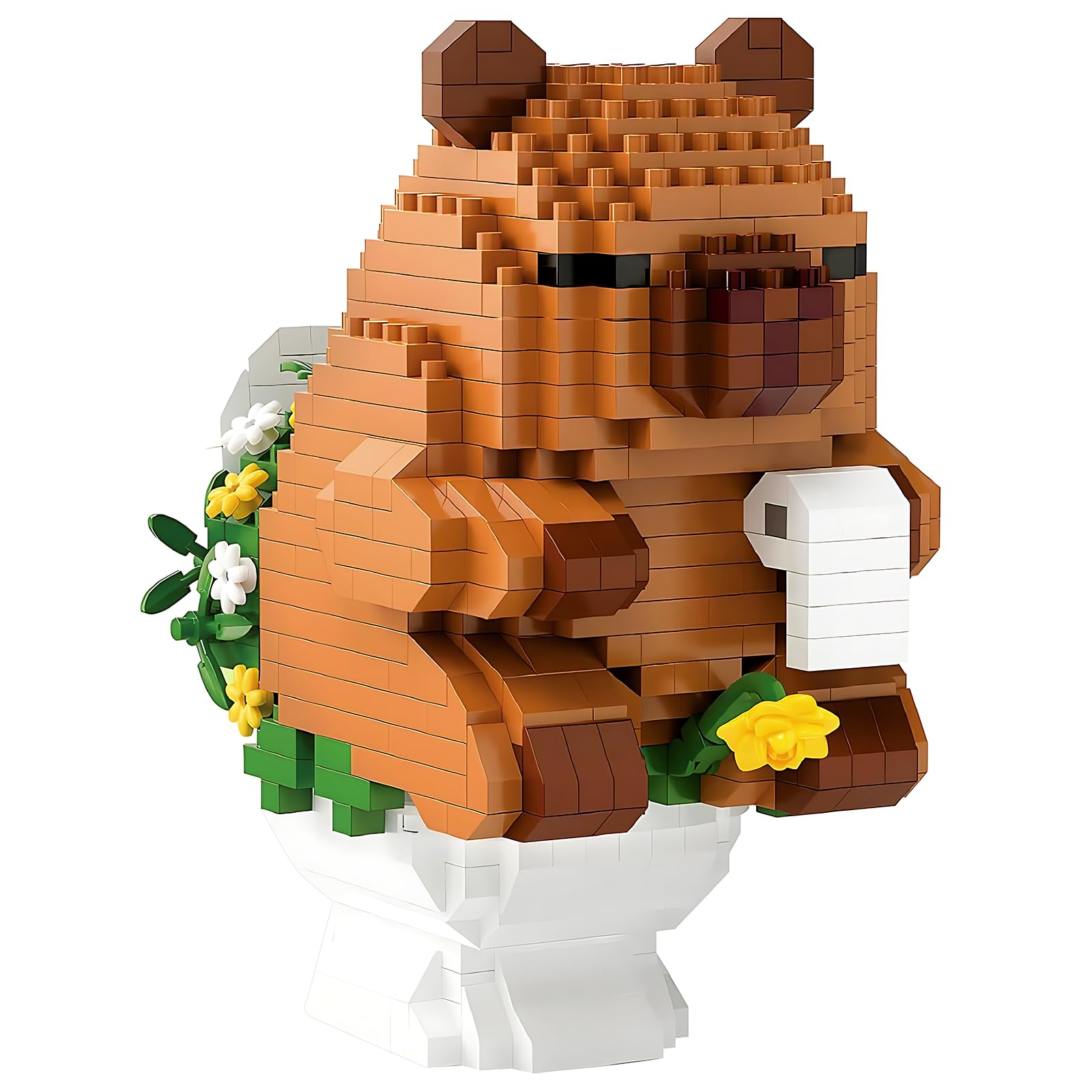 Capybara Building Blocks Set, 3D Animals Mini Bricks Ornaments with Capy On The Loo Design, Cute Capybara Gifts for Boys and Girls, Creative DIY Construction Toy for Stress Relief & Desktop Decor