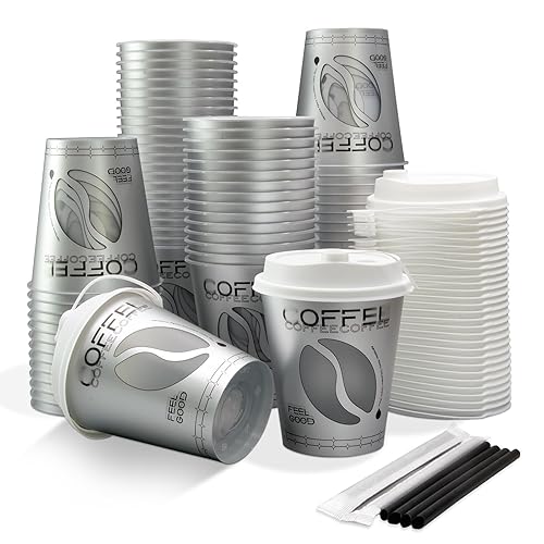 100sets12oz Disposable Plastic Coffee Cups With Lids Straws,Foodgrade Iced Plastic