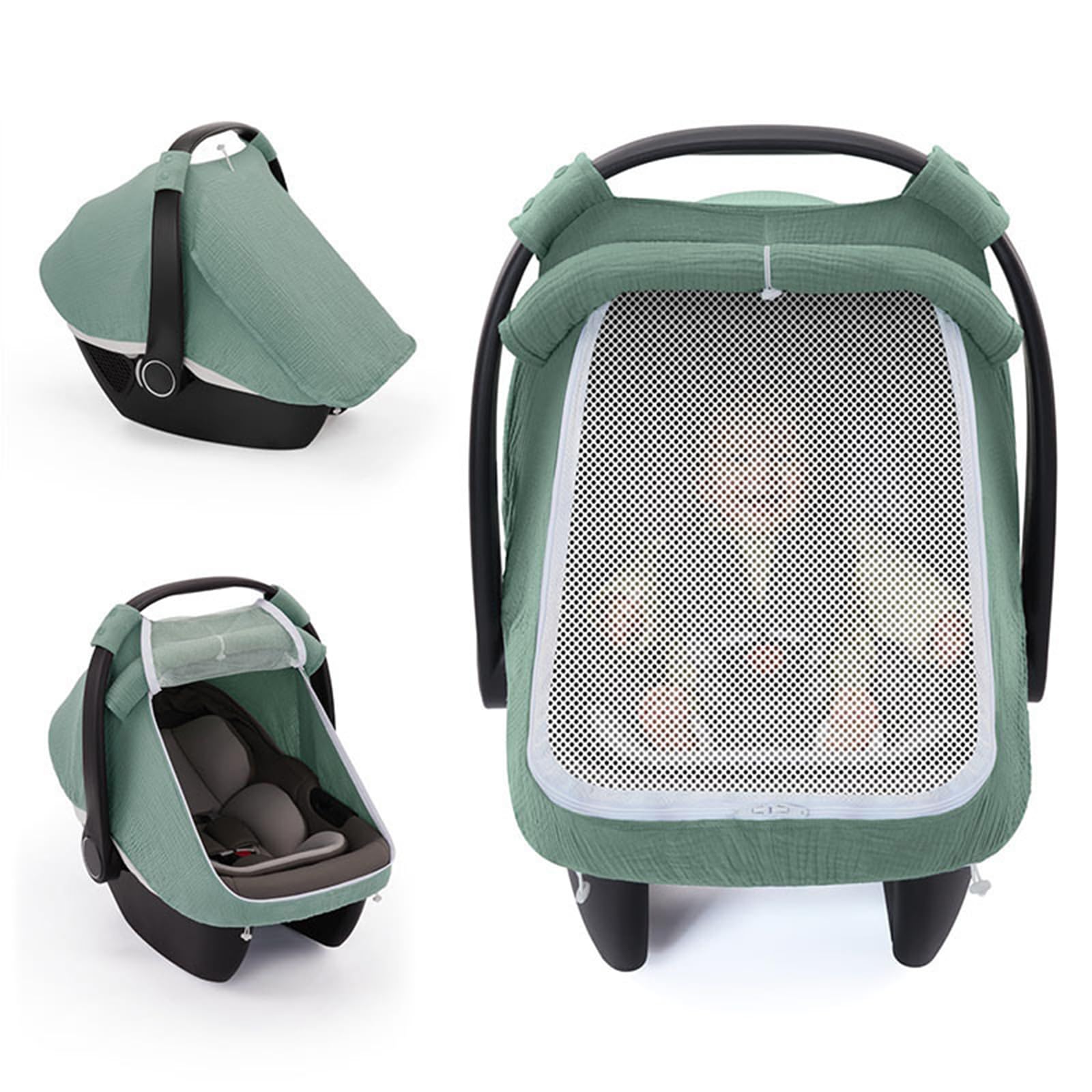 Full Protective Baby Canopy with Roll Straps and Window Accent, Protector Sleeve Case Infant Car Sleeve