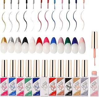 Dabey gel de unha, vendeeni 12 cores para pintura de unhas Conjunto de esmaltes de gel para unhas Liner de gel Kit de unhas de gel para unhas DIY Line Art Gel para salão de arte de unhas