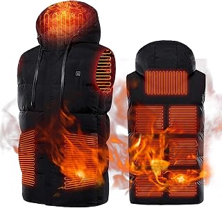 WLKINF Heated Vest Heated Vest, Heated Vest Women Men, USB Charging Heated Vest, Electric Jacket, Vest with 3 Temperature, Washable Vest/Black/4Xl (Black 4XL)