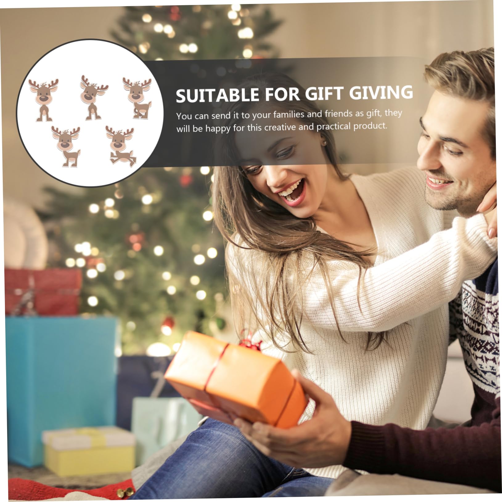 Zerodeko 7 Sätze Elch Charme Weihnachtsanhänger Weihnachtsdekoration Weihnachtsbaum Zum Aufhängen Tannenbaum Aufhänger Weihnachtliche Hängende Dekore Elch Anhänger Holz 10 Stück * 7