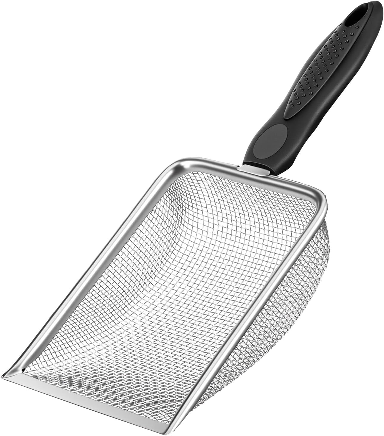 SHSHbuy Cat Scooper Litter,Metal Cat Litter Scoops,Sturdy Litter Cleaner Corner Shovel,Reptile Sand Shovel Stainless Steel Mesh Litter Shovel for Cat Litter-Box,Reptile Terrarium,Amphibious Aquarium