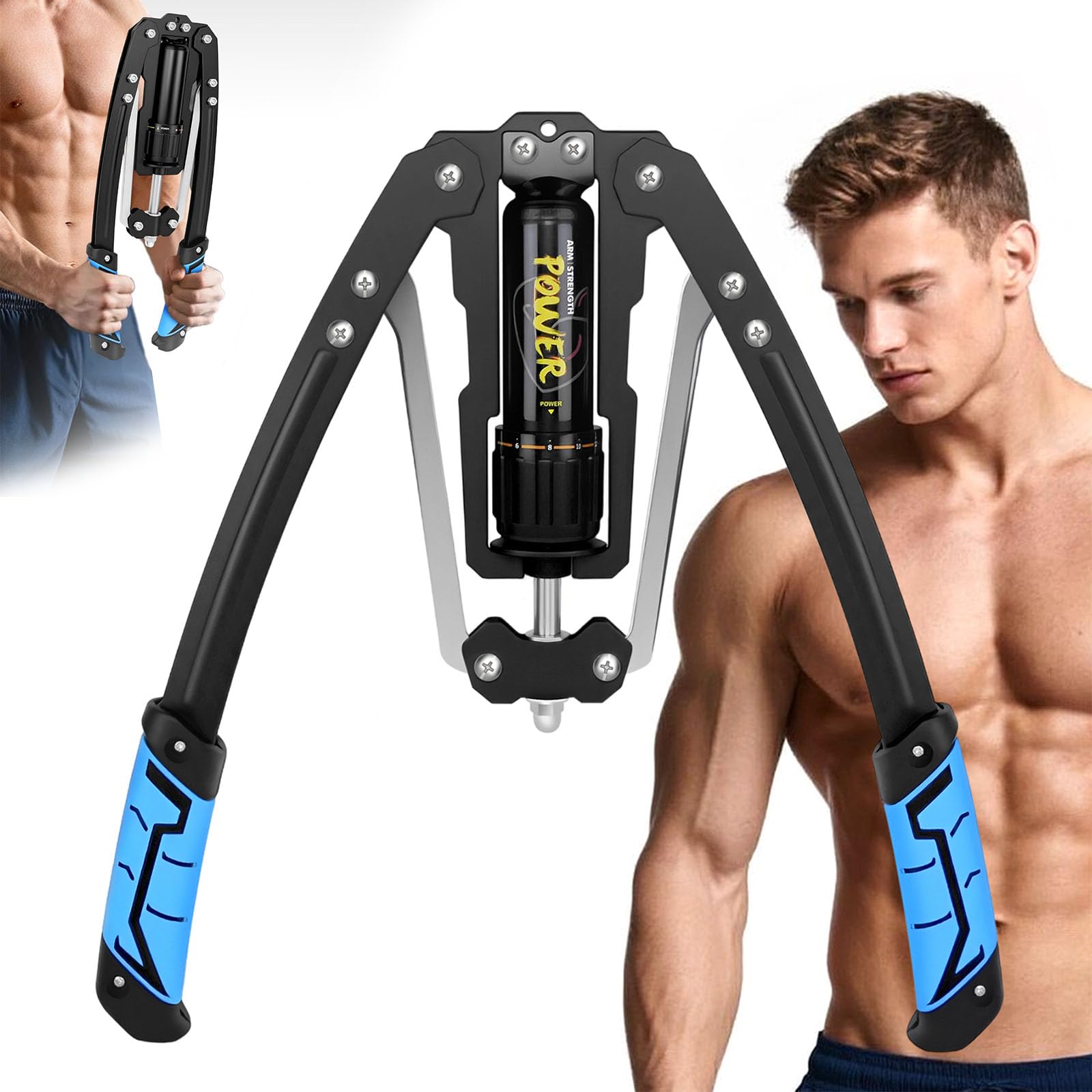 Twister Arm Exerciser, 22-440lbs Adjustable Torsion Arm Fitness Machine, Hydraulic Power Exerciser, Hydraulic Resistance Arm Chest Shoulder Exerciser Heavy Duty Twister Arm Exerciser Chest Strength