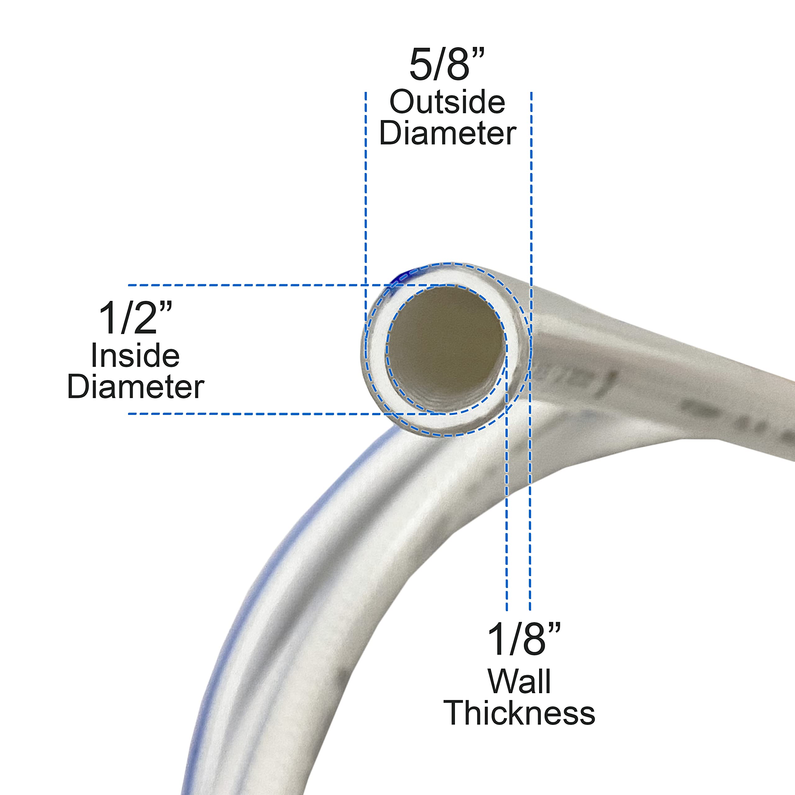 Manguera reforzada de tubo de PVC trenzado resistente de 1,27 cm, no tóxica para línea de agua caliente a presión RV (10 pies)