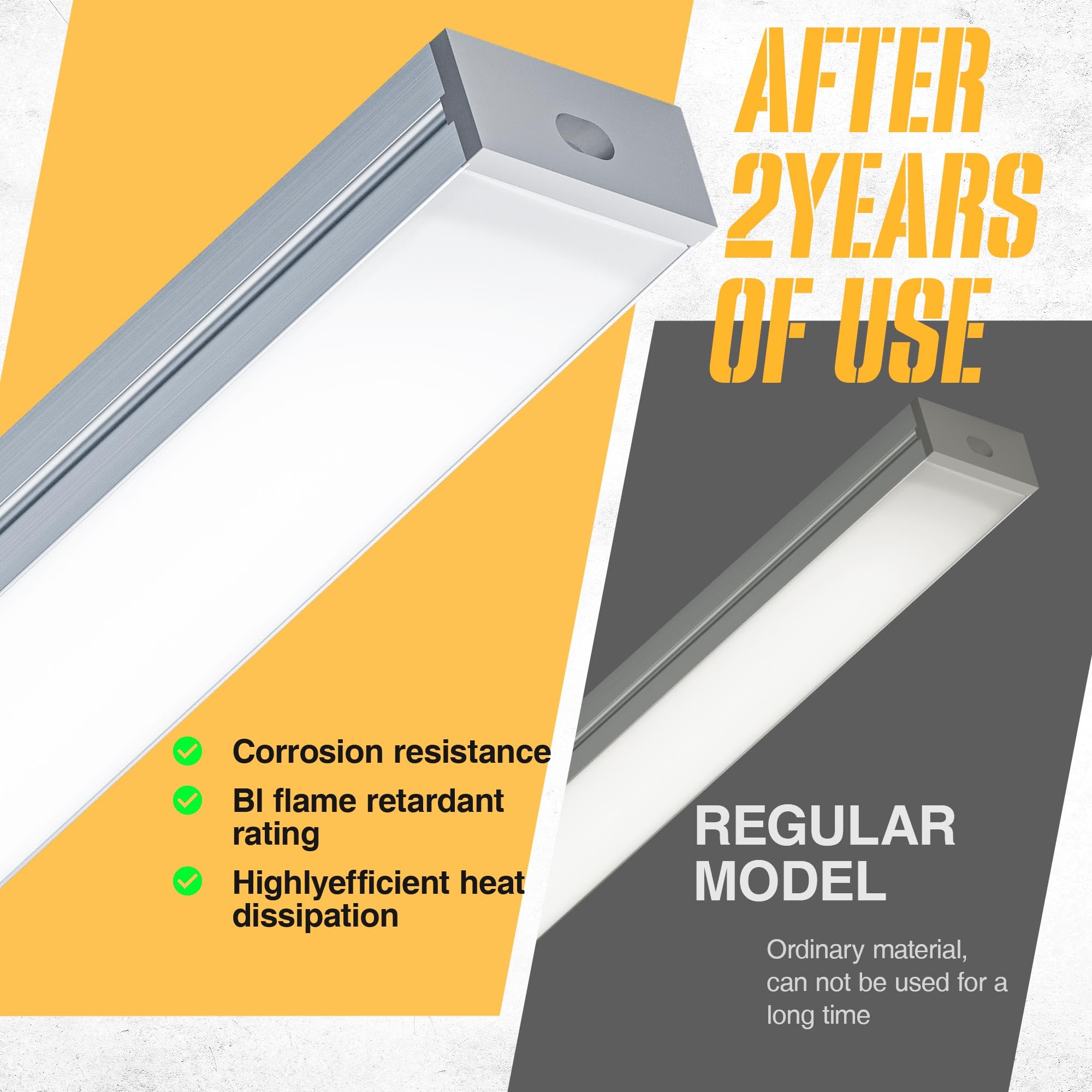 GEEKLUX Profili Alluminio per Strisce LED 25 × 2 m, Profilo Led a Forma di U, Canalina led con Diffusore Opalescente, Adatto per strisce led Fino a 17 mm, Dimensioni 19.7 × 10mm (25 * 2M(Totale 50M))