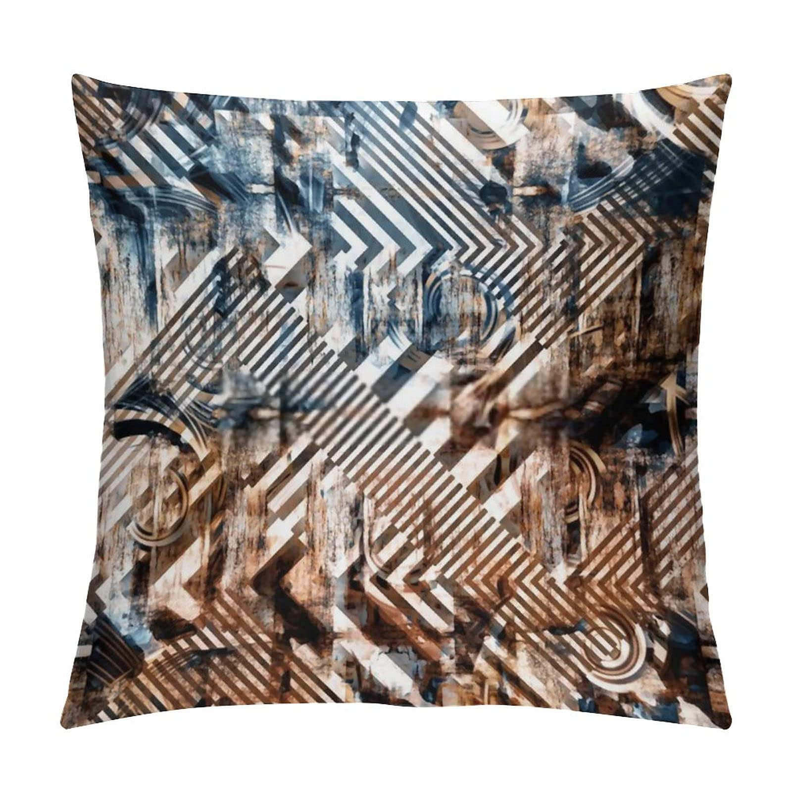 Throw Pillow Covers, Plaid Abstract Beauty Fashion2 Pattern Decorative Velvet Pillowcase for Sofa Couch Bedroom Living Room Home Decor 16"×16"