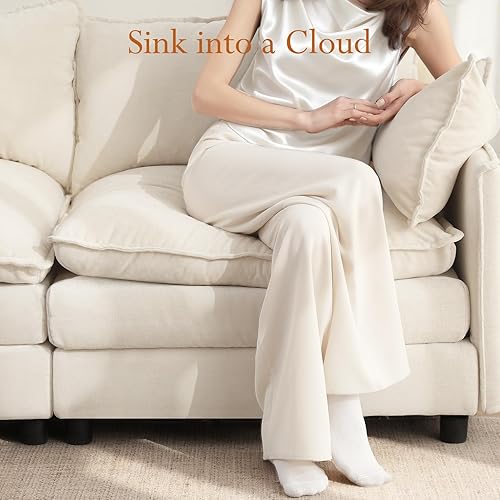 Miniatura 5 de Vesgantti Sofá Seccional Modular de 108", Cómodo Sofá Nube con Otomana Móvil de Chenilla y Asiento Profundo, Sofá Modular en Forma de L, Sofás