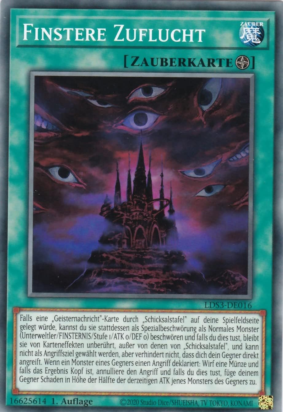 LDS3-DE016 - Dark Refuge - Common - 1st Edition - German - Legendary Duelists Season 3 - With LMS Trading Fieldcenter Card Yugioh