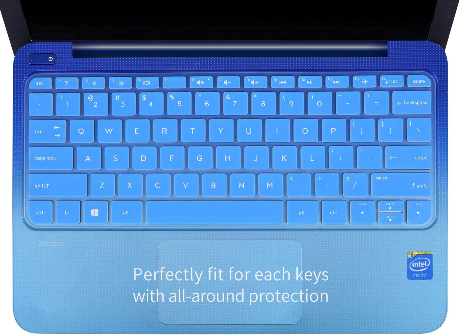 CaseBuy Keyboard Cover Compatible 2019 2018 2017 HP Stream 11 ah110nr ah012dx ah112dx / HP Stream 11 Pro G4 G2 11.6 / HP Stream 11 y010wm y010nr y020nr Soft-Touch Protective Skin, Blue