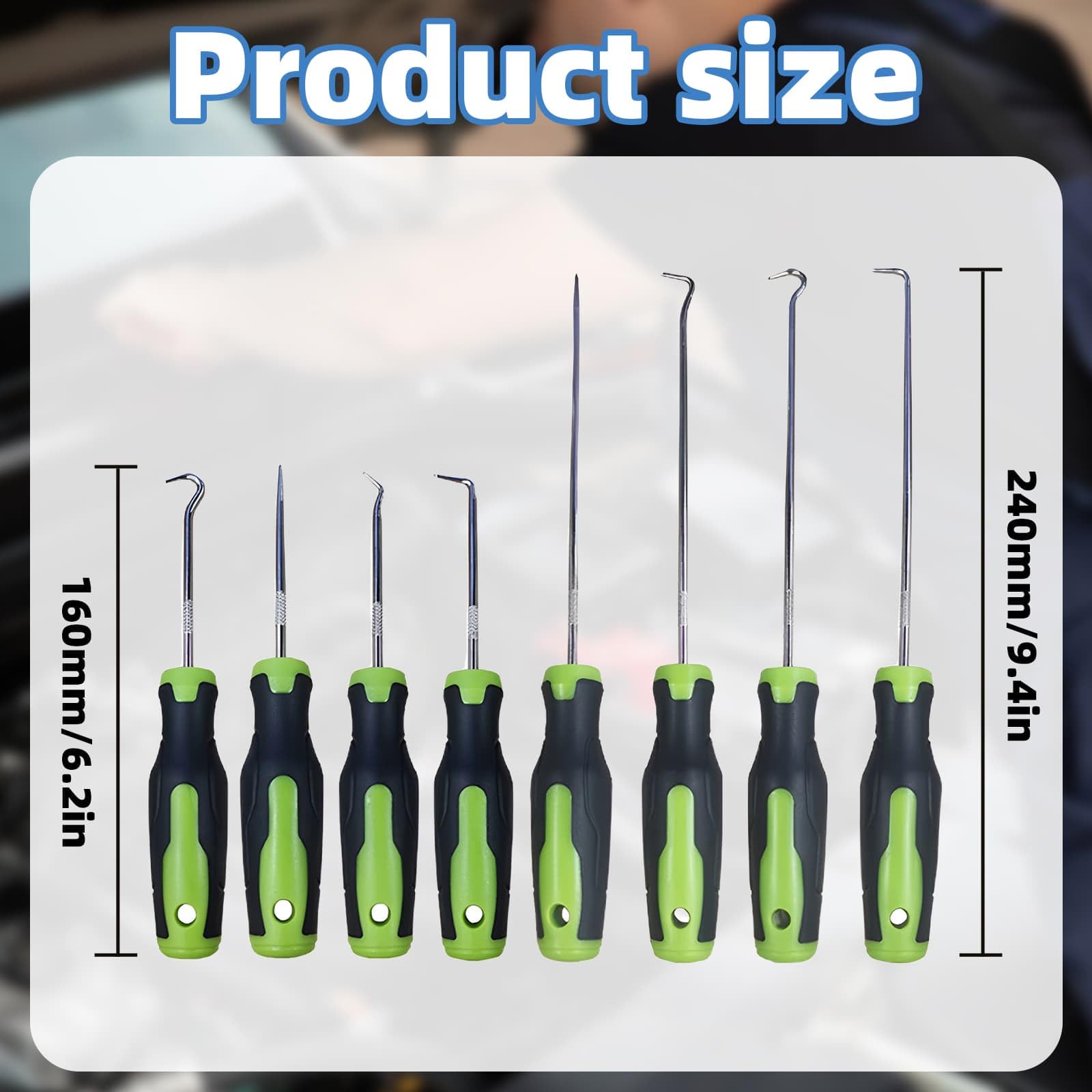 Hook and Pick Set Picks Hook Kit 8pcs, Automotive Precision Screw Kit, Automotive Pickaxe Kit, Mechanical Lock Pickaxe Kit - Image 2