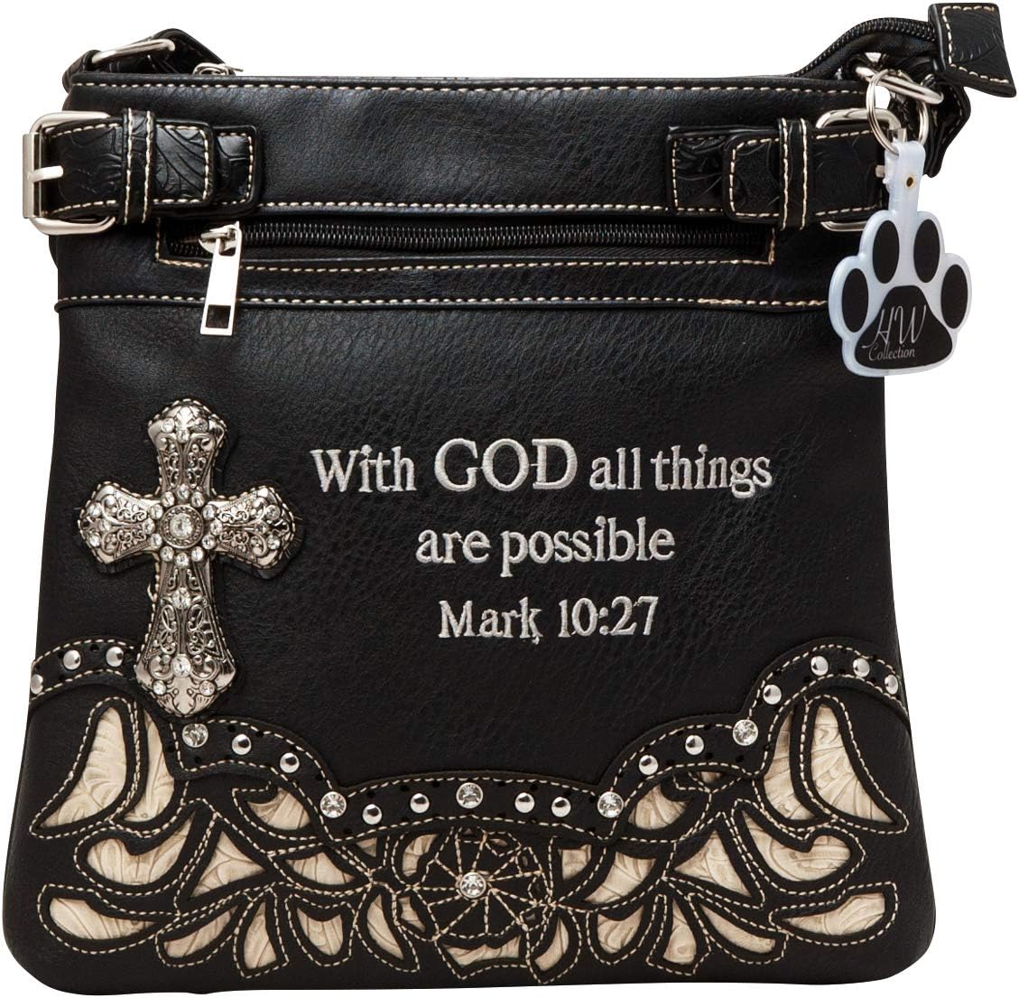 HW Collection Western Purse Cross Bible Verse Women Shoulder Bag Crossbody Handbag