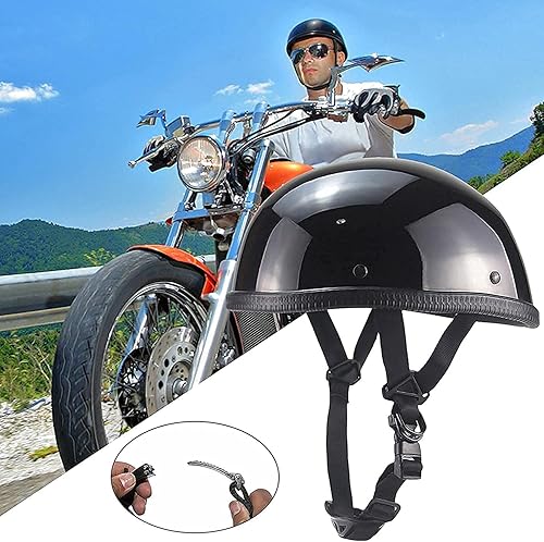 Miniatura 4 de Casco de motocicleta con diseño de calavera más pequeño, aprobado por DOT, ultrafino y cómodo, gorro de cráneo de crucero, casco pequeño novedoso,