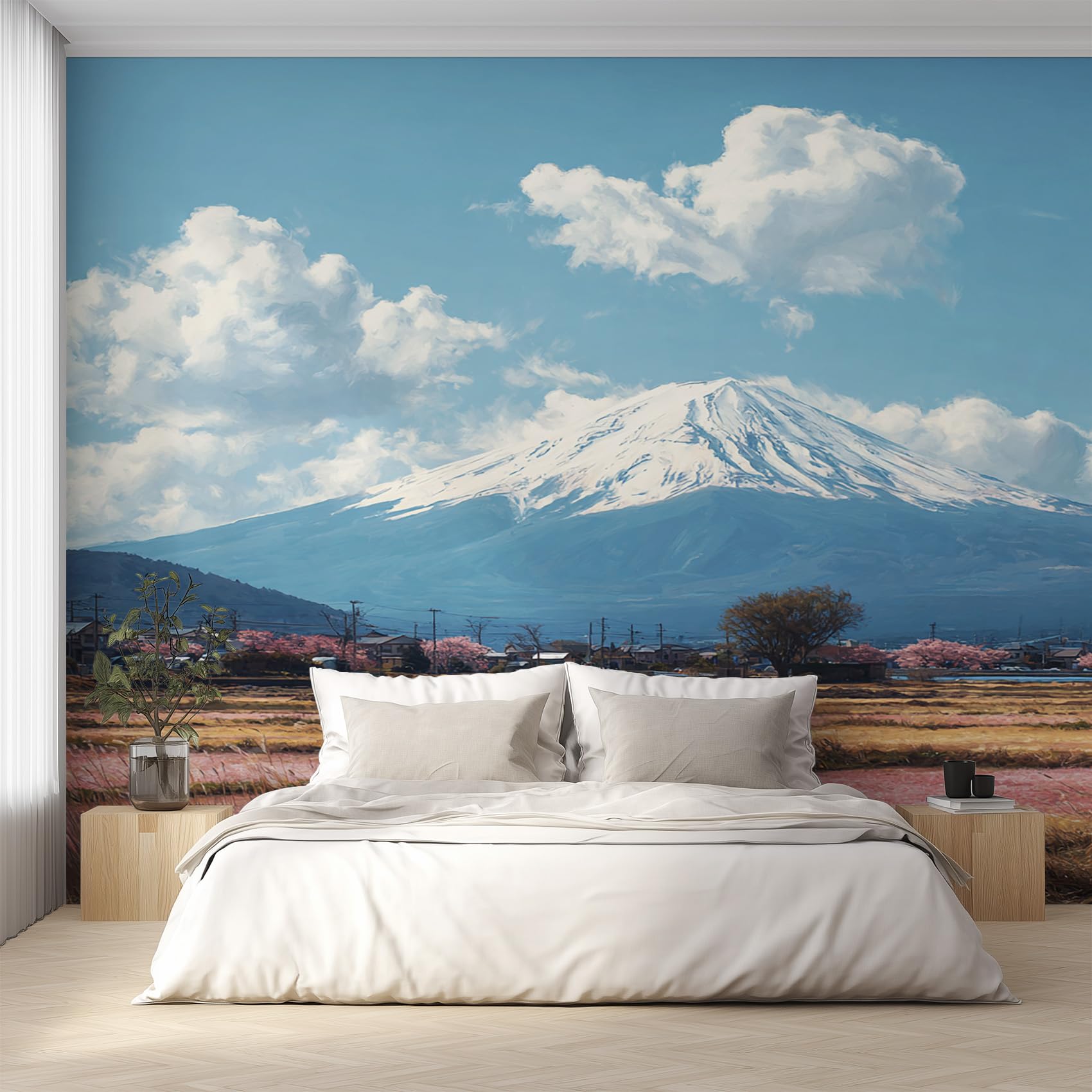 Papier peint intissé Mont Fuji pour couvrir un grand mur de salon