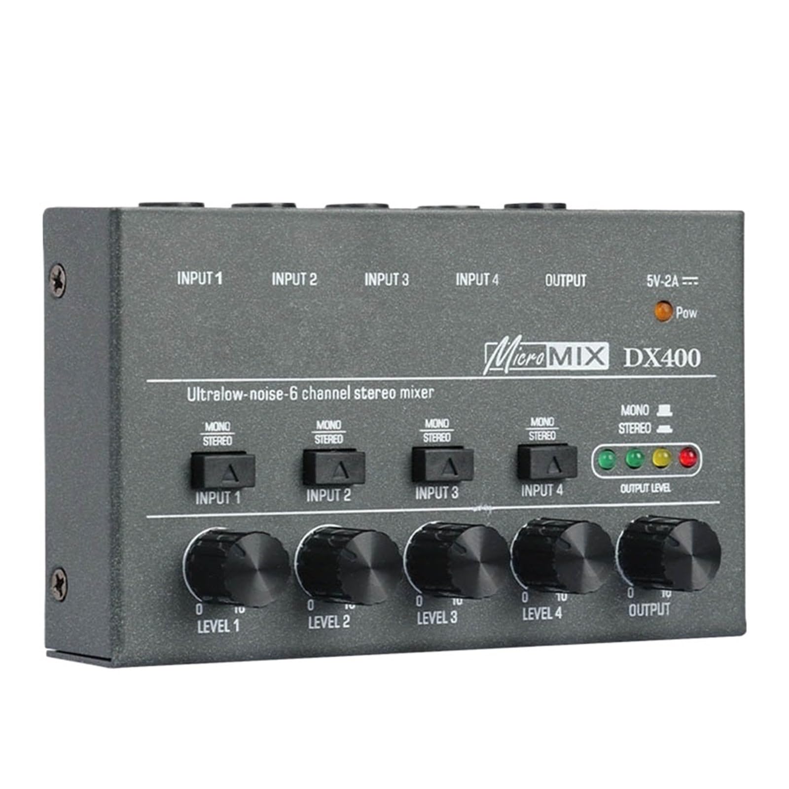 Table de mixage audio, Mini mixeur de son DX400/600/800 à très faible bruit 4/6/8 canaux, alimentation DC5V, opération facile(DX400)