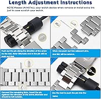 Vista 7 de Correa de reloj de metal compatible con Samsung Gear Fit2 Pro SM-R365/Gear Fit2 SM-R360 Reemplazo de correa de acero inoxidable de ajuste rápido