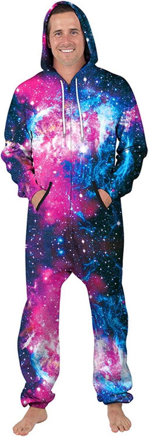 Women Men Long Sleeve Playsuit Adult Onesie Jumpsuit Pajamas