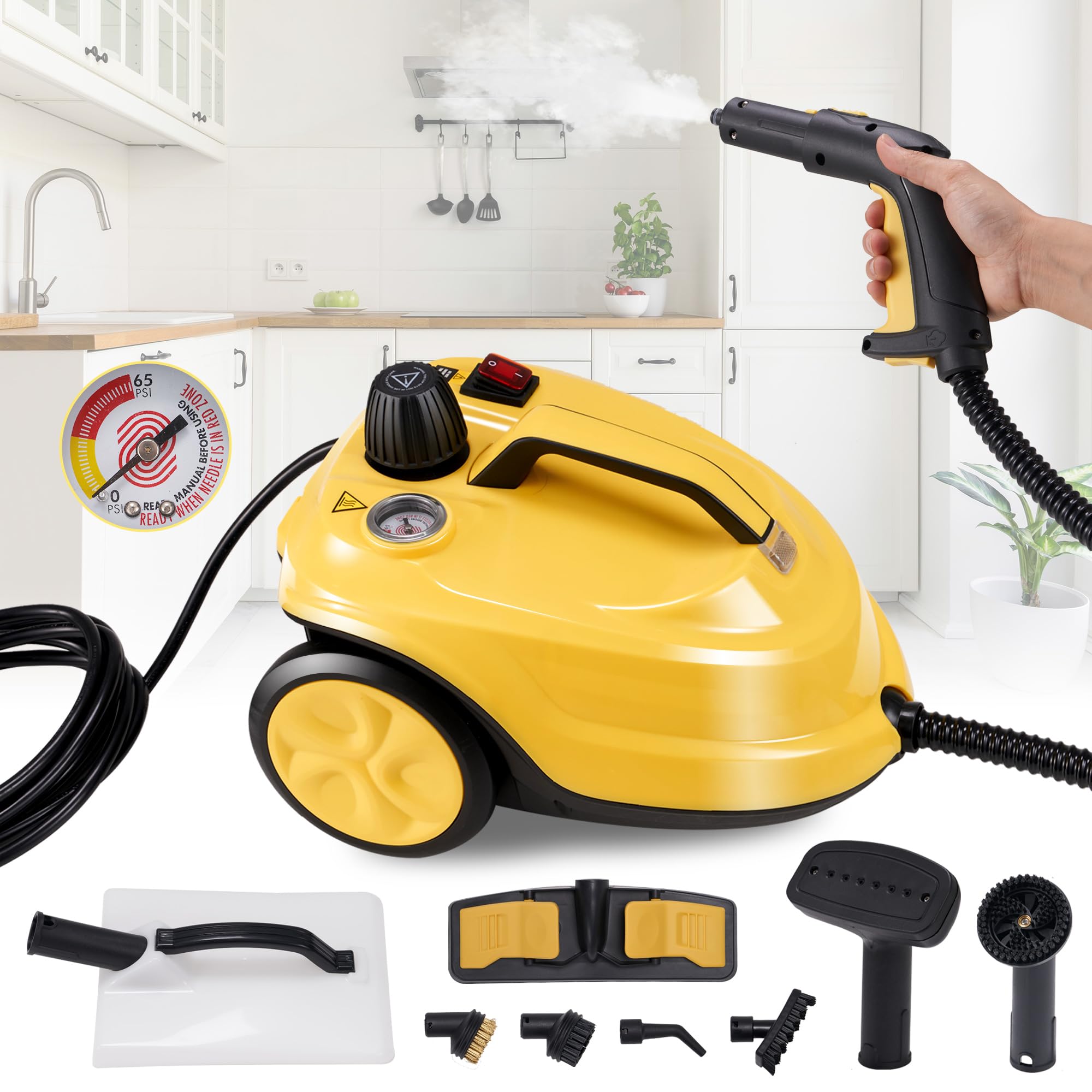 Spurgehom Home Steam Cleaner, Chemical Free Pressurized Disinfection