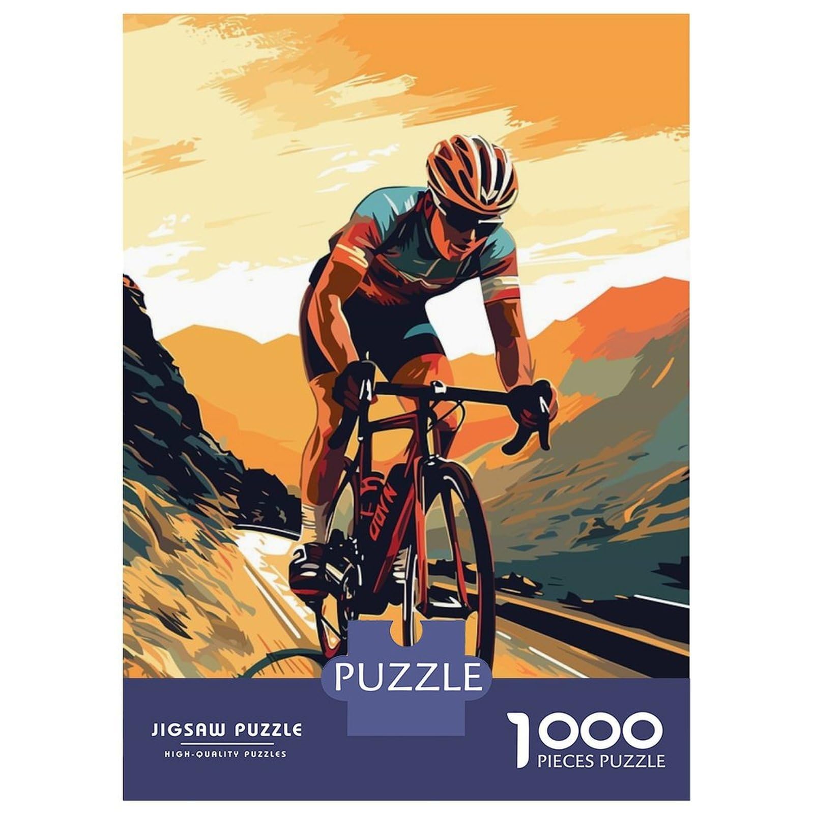 Radsportler 1000 Teile Puzzle Papier Puzzle für Erwachsene Berglandschaft Aufmerksamkeit Entspannung Familienspiel Heim Dekoration Geschenk 