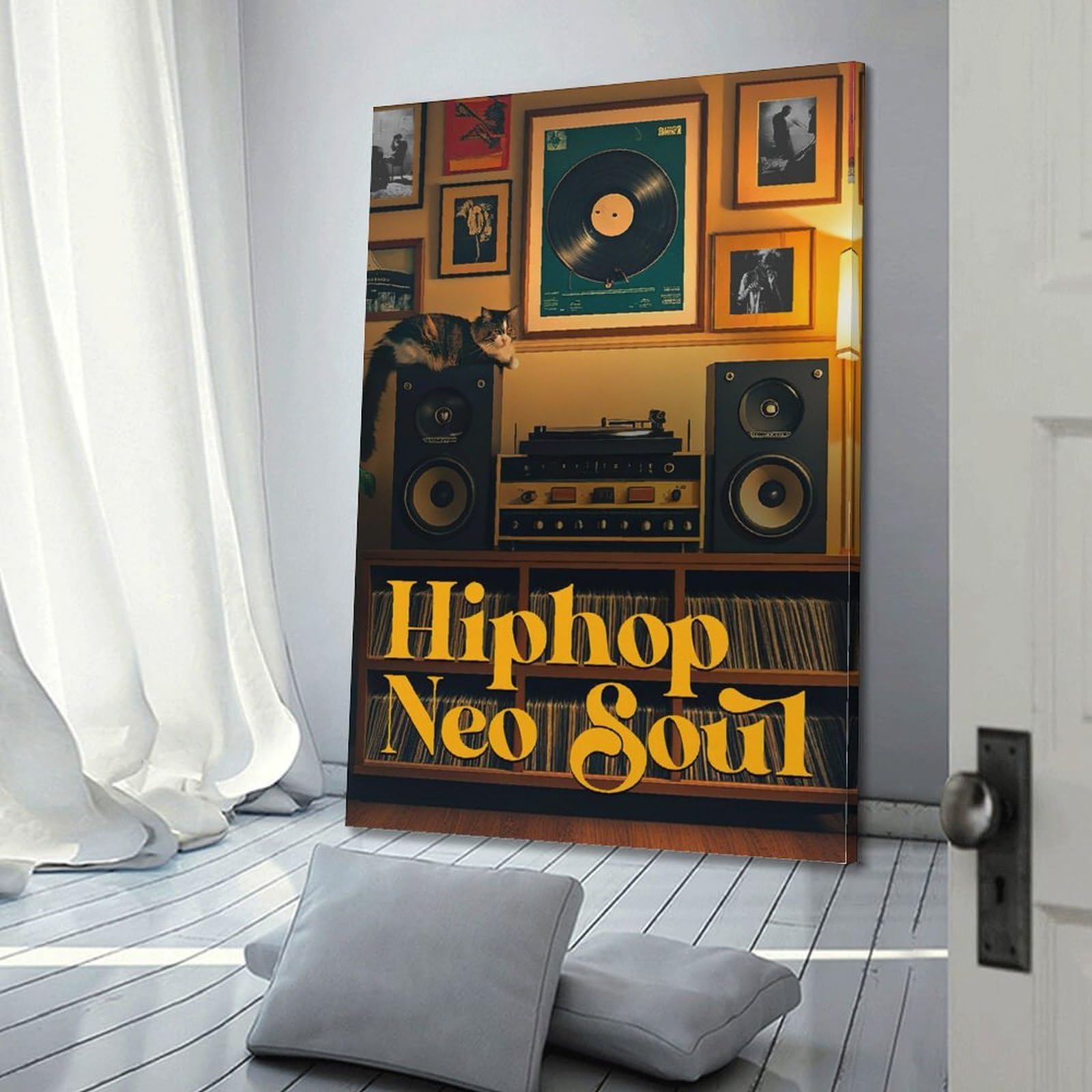 CZHXYZ Poster su tela da parete per camera da letto e soggiorno, motivo: musica hip hop Neo Soul, 40 x 60 cm, stile cornice