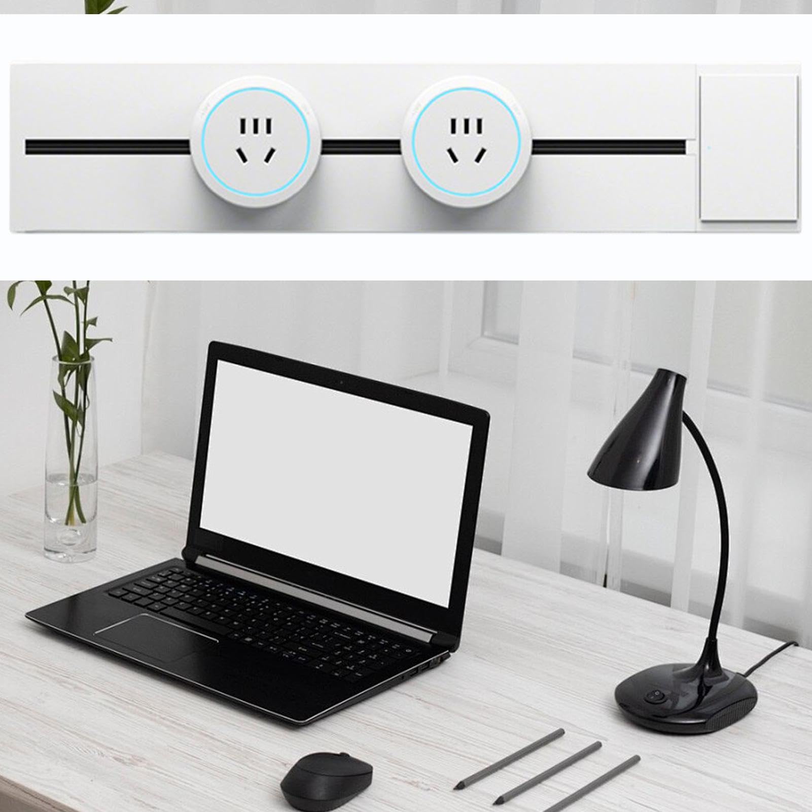 Adaptador Enchufe Extensible Adaptadores Móviles Y Desmontables | Carril Ajustable Para Enchufes Eléctricos Lugar De Trabajo Sala De Estudio Salón Cocina Hogar Hotel Escuela Apartamento