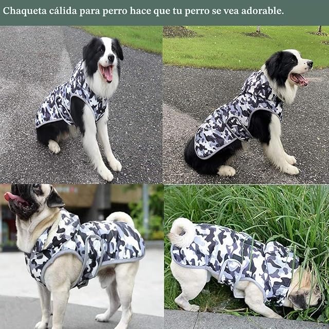 Foto 2 de 7 de Etechydra Impermeable Chaqueta Abrigada para Perros, Reflectante Abrigo para Perro con Sombrero Desmontable