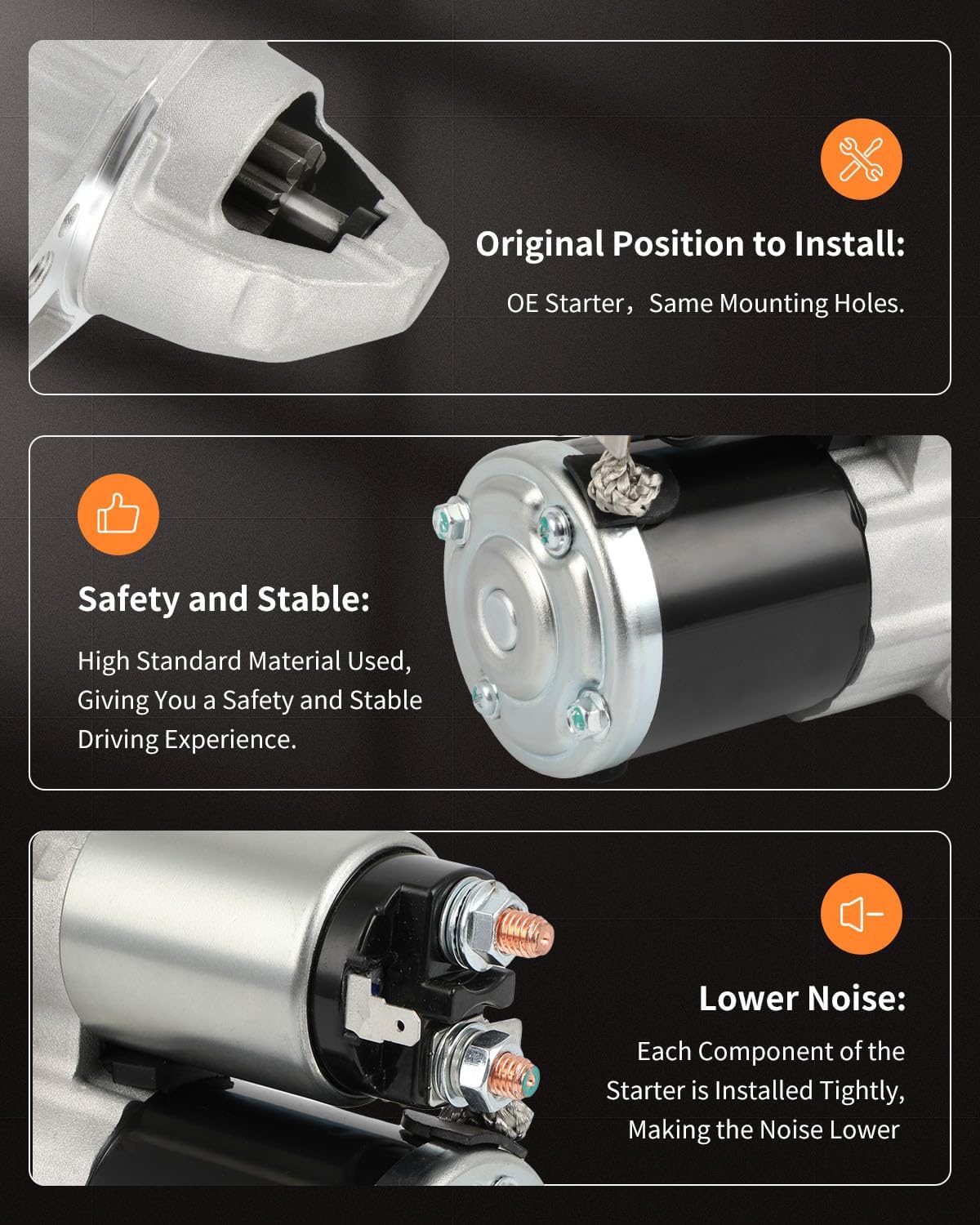 OCPTY Starter Fit for Chrysler for 200 2.4L 2011-2013 56029577A, 56029577AA, RL029577AA M000T38671 19143 19143 19143S 410-48348 19143 91-27-3491 M0T38671