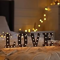 Vista 208 de Foaky LED Letter Lights Sign Marquee Light Up Letters Sign for Night Light Wedding/Birthday Party Battery Powered Christmas Lamp Home Bar