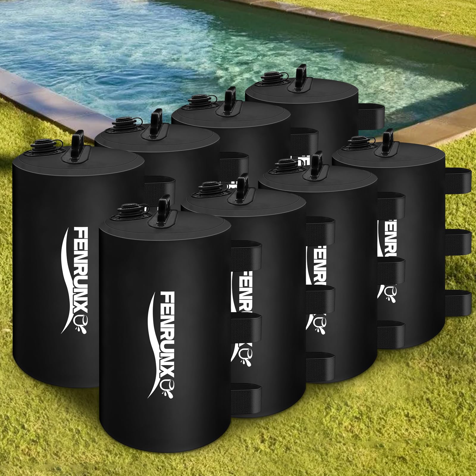 Canopy Water Weight Bag,176 LBS Gazebo Tent Water Weights Set of 8 Leg Weights for Carport, Pop Up Canopy,Tent,Gazebo,Black