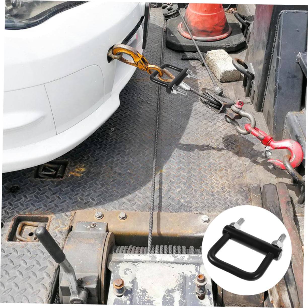 Cabilock 2 Piezas Grillete de Remolque Negro Resistente Abrazadera Tensora de Enganche de Remolque Fijación Segura