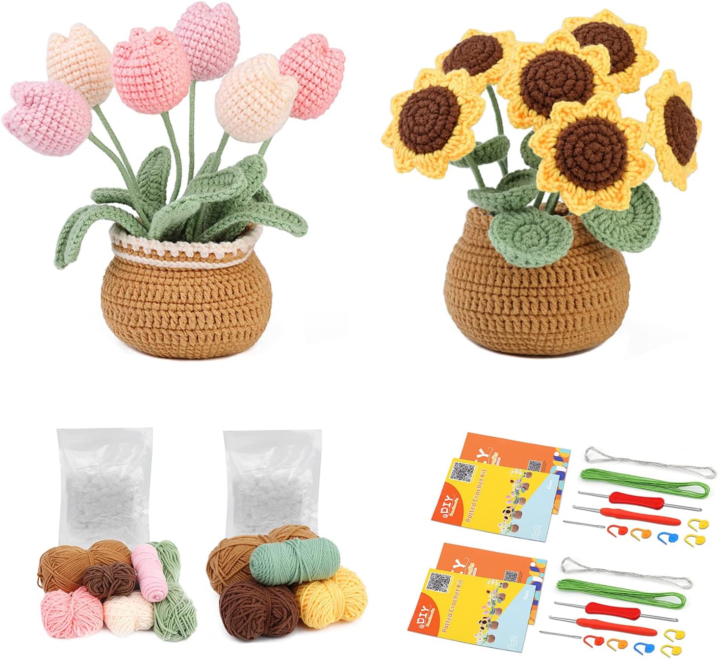 kgxulr Crochet Kit for Beginners, Crochet Kit Beginner Crochet Starter Kit for