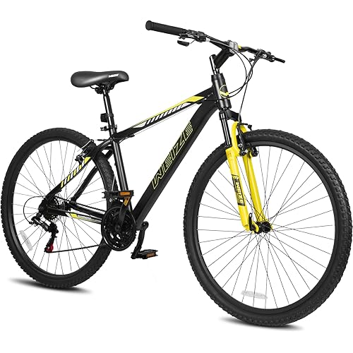 WEIZE Hardtail Mountain Bike, 29 Inch Wheels Outdoor Cycling Bike, 21-Speed Trigger Shifter, Aluminum Frame for Men and Women, Comfort Saddle, MTB Bicycle with Suspension Fork