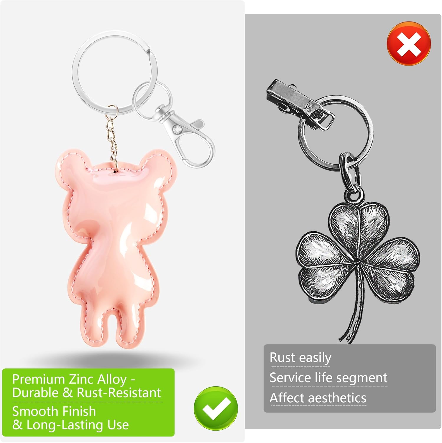 100PCS Keychain Making Kit – 25 Silver & 25 Gold Lobster Claw Clasps, 25 Silver & 25 Gold Key Rings, 360° Swivel Zinc Alloy Key Chain Clips for DIY Crafts, Jewelry & Keychain Projects - Image 4