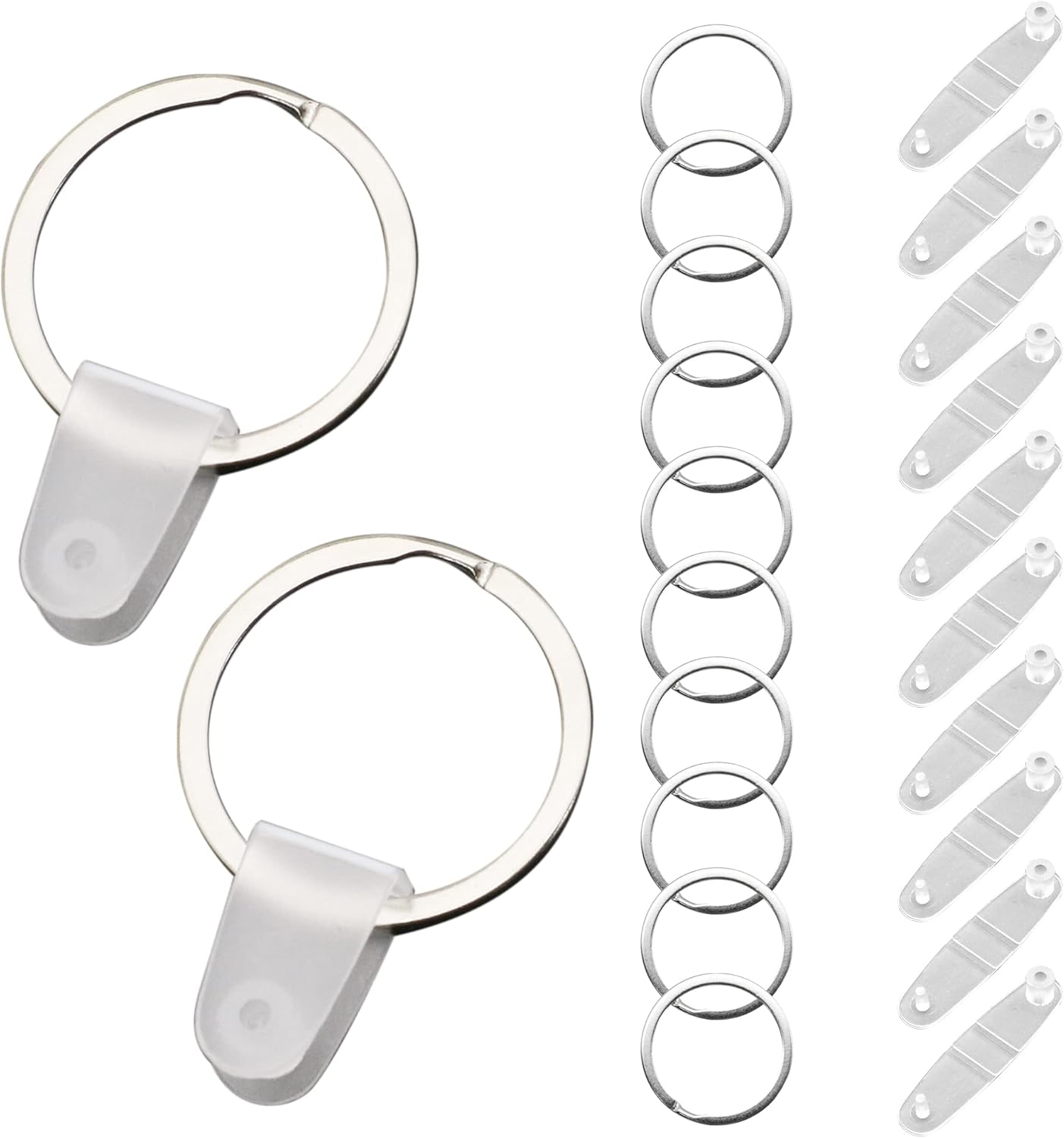 David accessories 50 Pieces Keychain Rings Plastic Connector Tabs Flat