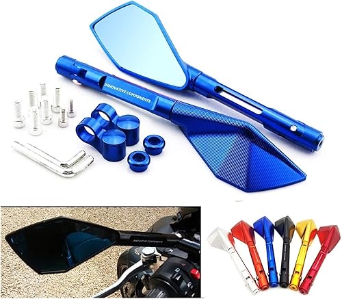 Miniatura 2 de Espejo de motocicleta CNC aluminio manillar de motocicleta espejos retrovisores azul para Kawasaki VERSYS 650 1000 300X KLZ1000 W800 Cafe (color